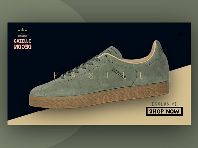 Adidas Gazelle Decon Landing Page adidas design pastel ui