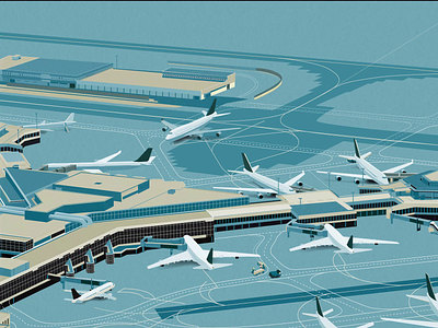 isometric airport airport animation design illustration invite isometric loop