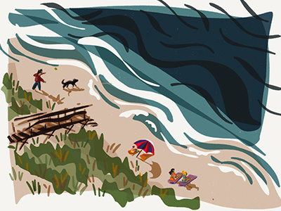 Beach Day beach illustration ipad painting ocean paper53 sketch summer