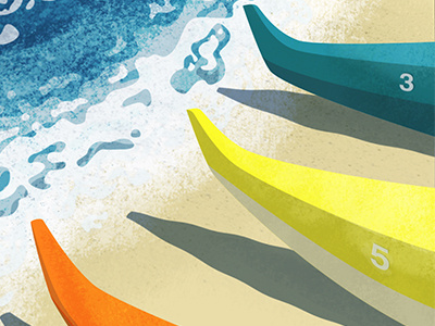 Boats on the Beach animation club event illustration oc6 outrigger outrigger canoe photoshop race team