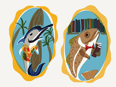 Seafood Variety character fish health illustration nutrition seafood