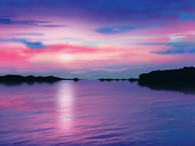 Biograd Sunset biograd blue croatia illustrator pink purple sea sunset vector violet