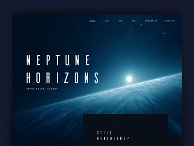 Neptune Horizons alien dark font neptune planet space space travel star ui user interface web website