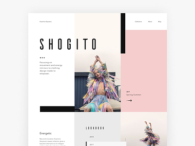 Shogito brand fashion layout pastel pink soft ui