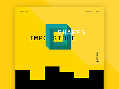 Impossible Shapes creative cube escape room geometry graphic impossible shapes ui yellow
