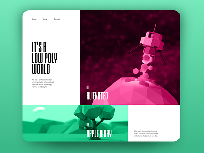 Low Poly World condensed homepage layout low polygon studio ui web