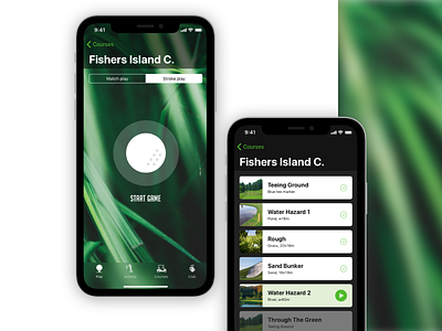 Golf CourseApp application cards game golf golf course golf tournament golfing iphone mobile trainer ui ui ux