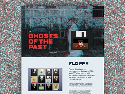 Ghosts of the past - Floppy 90s art direction floppy ghosts history layout old old school static ui ui design user interface vintage website