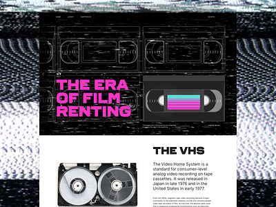 Ghosts of the past - VHS art direction blockbuster design film illustration layout magenta movie retro tape typography ui vhs website