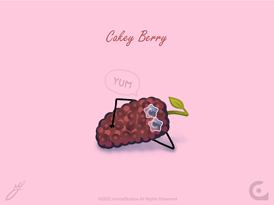 Cakey Berry 2d animation blackberry cartoon character cute digital fruit illustration motion