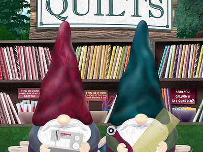 Digital Art Illustration for Quilt Shop