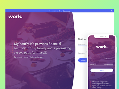 Work Recruiting Login branding design ui ux