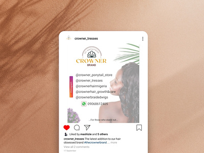 Crowner brand social media post design