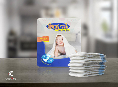 DayFeel baby diaper packaging baby branding design graphic design packaging packaging design