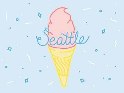 Seattle design ice cream illustration pastels seattle typography