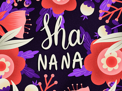 Sha Na Na design florals illustration lettering