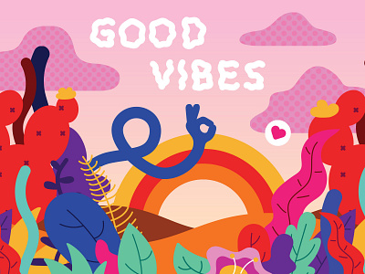 Good Vibes art colorful design digital fun illustration vector