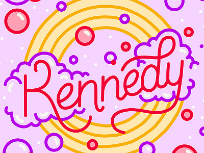 Kennedy O design illustration monoline procreate type typography