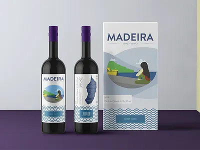 Madeira Wine - modern, funny label proposal brand branding design graphic design illustration label label design logo madeira packaging portugal portuguese rebranding vector vinho wine