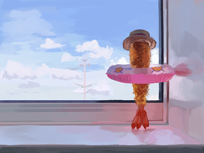 Shrimp Heaven Now! illustration my art painting studies