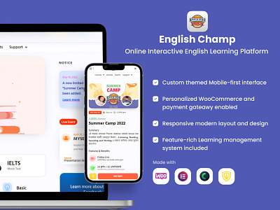 English Champ - Dynamic EdTech Platform branding ui