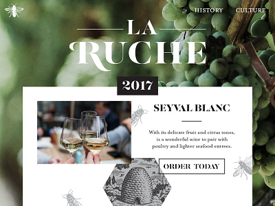 La Ruche Website design landing layout prototyping typography ui ux web web design wine