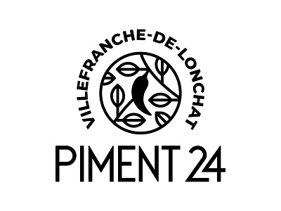 Piment 24 Logo art deco brand chilli france french identity logo piment typography