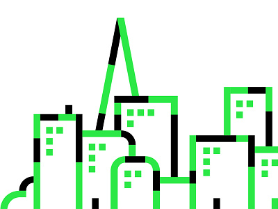 Building Block City architecture blocks bold branding building city duotone flat geometric illustration london skyline