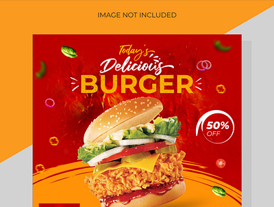 burger social media post branding design graphic design illustration logo social media post typography ui ux vector