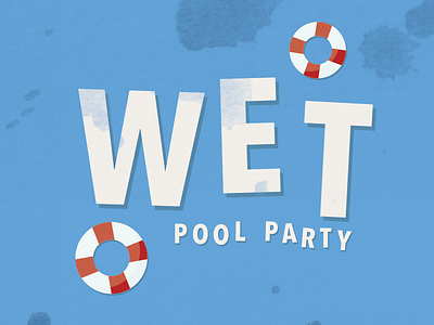 Wet Pool Party identity invite lifesaver party pool pool party water wet
