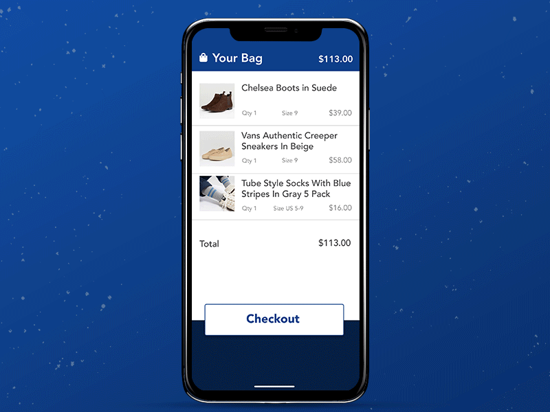 Daily UI 002 Checkout 002 animation cart checkout daily ui daily ui 002 interaction interaction design iphone x retail shopping cart user interface