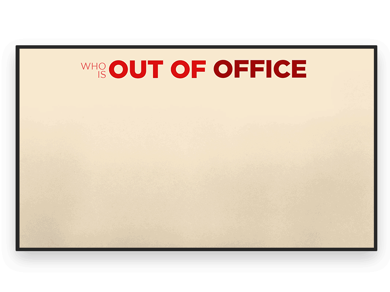 Out of Office animation digital signage employees internal communications office ooo out of office signage ui animation vacation