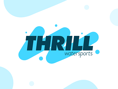 Thrill Watersports Logo blue brand jetski logo ocean splash surf wakeboard water watersports wave