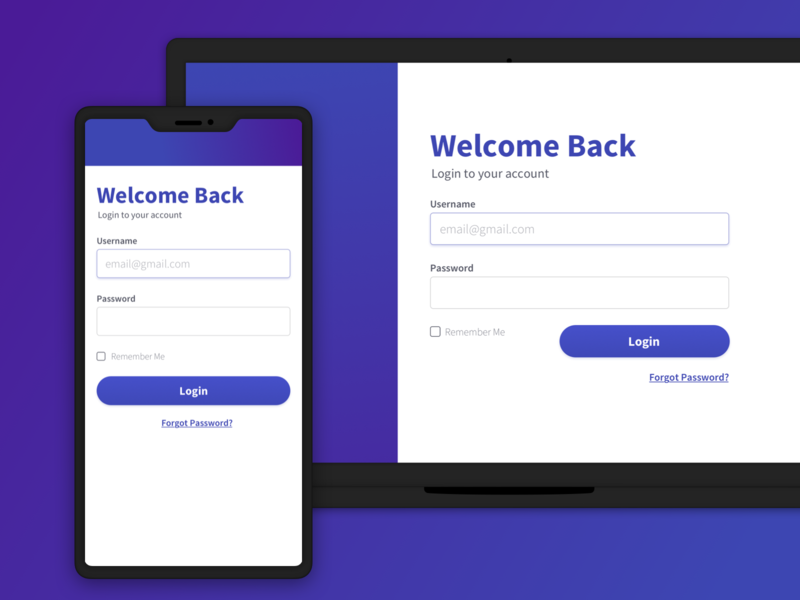 Responsive Login Screen by Max Schwanger on Dribbble