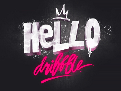 Hello Dribbble illustration lettering typography