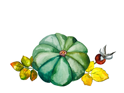 Watercolor composition with pumpkin design illustration pumpkin watercolor watercolor pumpkin