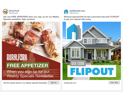 Rural Fork / Flip Code FB Ad Layouts advertising design graphic design
