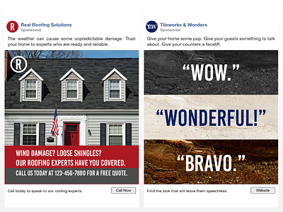 Real Roofing / T&W Ad Layouts