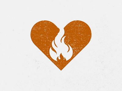 Fire Heart Icon graphic design logo vector