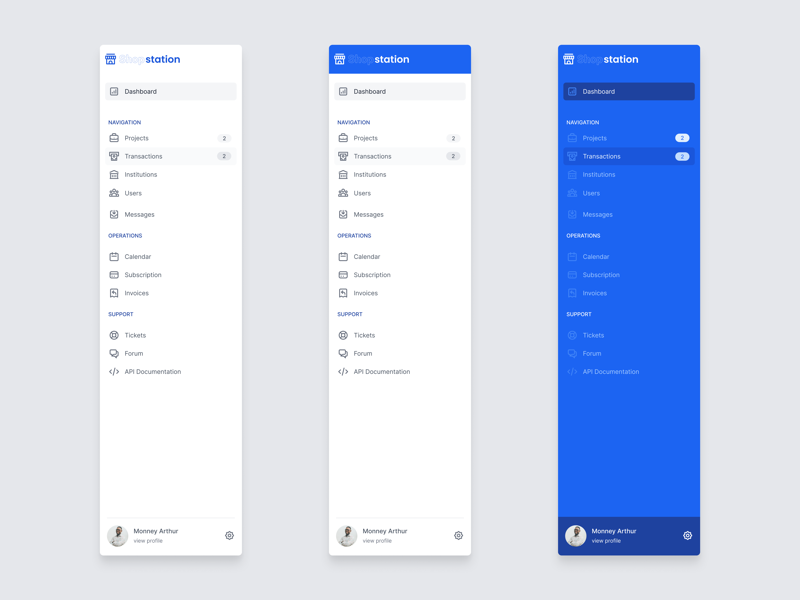 Sidebar 💫🚀 by Arthur Monney on Dribbble
