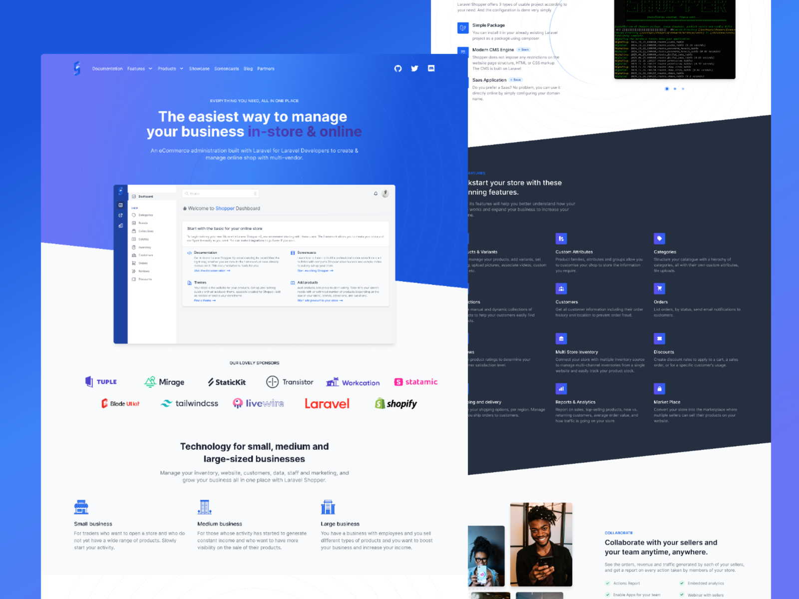 Laravel Shopper Landing Page 🚀 by Arthur Monney on Dribbble