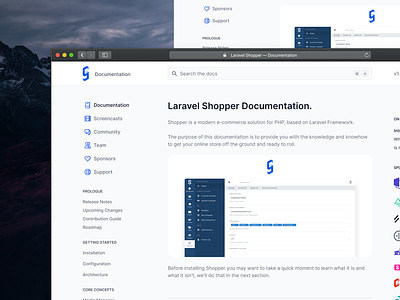 Laravel Shopper Documentation 📔 app design documentation tailwindcss ui web