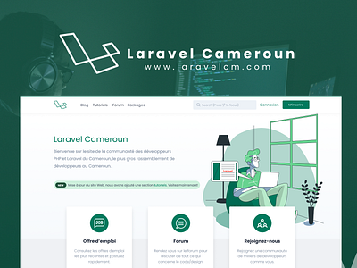 Laravel Cameroun Preview Landing Page cameroon design landing page laravel tailwindcss ui web