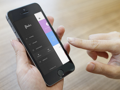 Flinder menu app flat greyscale hamburger icon interface iphone menu mobile sidebar ui