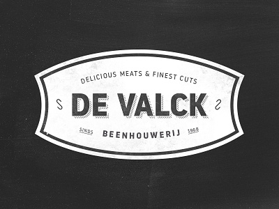 De Valck Butchery — finest cuts black branding butchery logo logotype texture white
