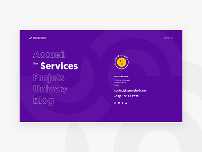 Synerg'hetic - Menu list navigation portfolio typography ui