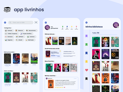 App livrinhos app book books design figma inspiration mobile reading skoob ui ui design