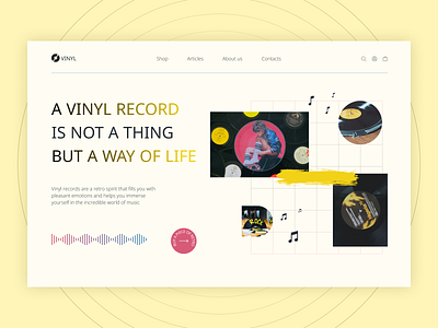 Vinyl record store. Concept design ui uiux ux web design