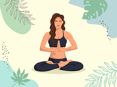 Yoga Meditation Illustration adobe illustrator design girl graphic design illustration meditation silhouette woman yoga