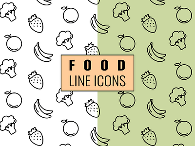 Food line icons adobe illustrator art design food fruit graphic design illustration line lineart